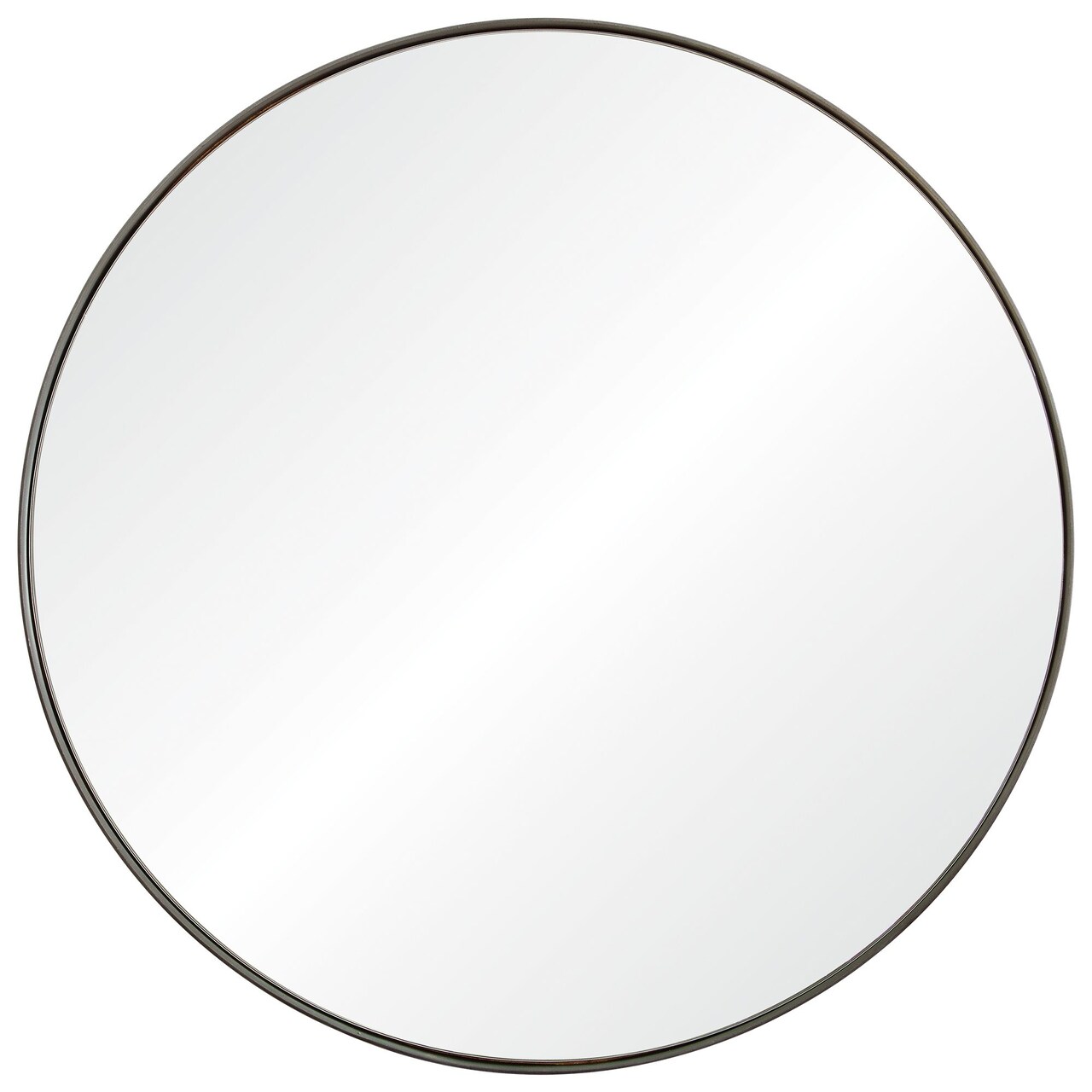 Signature Home Collection 30" Silver Sleek Scandinavian Round Framed Wall Mirror